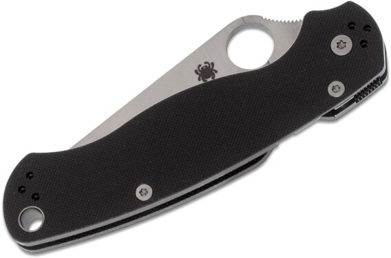 Spyderco Paramilitary 2 Folding Knife 3.42'' S30V Satin Plain Blade, Black G10 Handles - Image 2